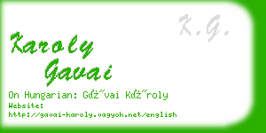 karoly gavai business card